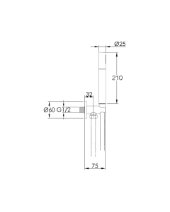Inox Stainless Steel Wall Outlet Slim Handset Shower Kit
