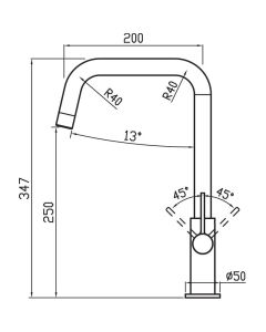 Jovian Single Lever Mixer Tap U Spout Matt Black