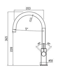 Jovian Single Lever Kitchen Tap C Spout Brushed Nickel