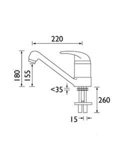 Java Single Flow Monobloc Sink Mixer Chrome