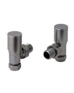 JTP Angled Radiator Valves Brushed Black