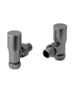 JTP Angled Radiator Valves Brushed Black