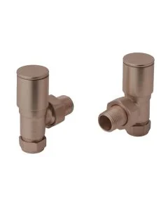 JTP Angled Radiator Valves Brushed Bronze