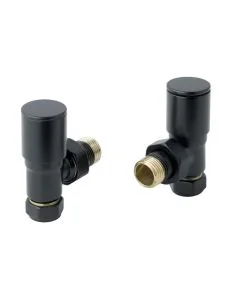 JTP Angled Radiator Valves Matt Black