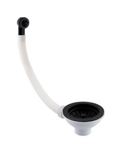 JTP 90mm Strainer Waste Round Overflow Matt Black