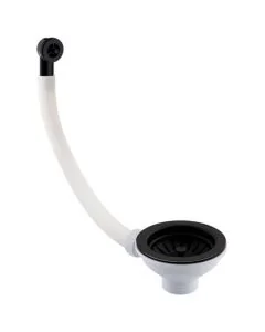 JTP 90mm Strainer Waste Round Overflow Matt Black