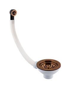 JTP 90mm Strainer Waste Round Overflow Rose Gold