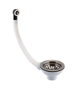 JTP 90mm Strainer Waste Round Overflow Stainless Steel