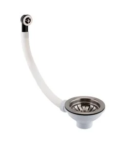 JTP 90mm Strainer Waste Round Overflow Stainless Steel