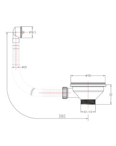 JTP 90mm Strainer Waste Round Overflow Chrome