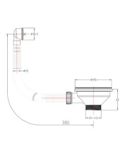JTP 90mm Strainer Waste Round Overflow Chrome