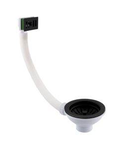 JTP 90mm Strainer Waste Square Overflow Matt Black