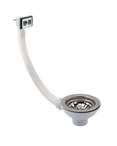 JTP 90mm Strainer Waste Square Overflow Chrome