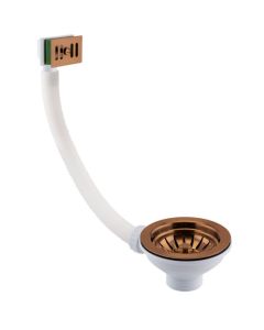 JTP 90mm Strainer Waste Square Overflow Rose Gold