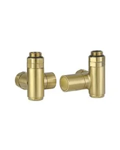JTP Dual Fuel Radiator Valves Brushed Brass