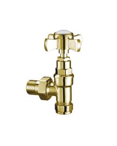JTP Grosvenor Angled Radiator Valves Antique Brass