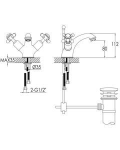 Grosvenor Cross Basin Mixer Chrome