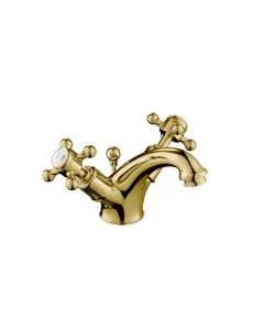 Grosvenor Cross Basin Mixer Gold