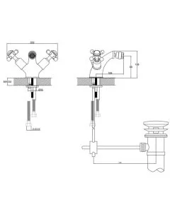 Grosvenor Cross Bidet Mixer Gold