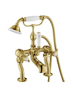 Grosvenor Cross Deck Bath Shower Mixer Gold