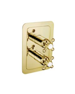 Grosvenor Cross Thermostatic Shower Valve Gold