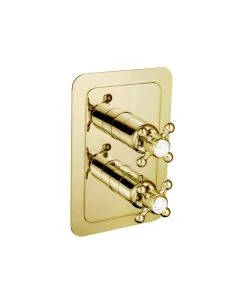 Grosvenor Cross Thermostatic Shower Valve Gold