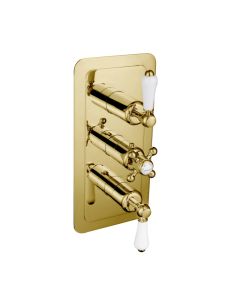 Grosvenor Lever 3 Handle 3 Way Shower Valve Gold
