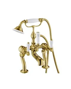 Grosvenor Lever Deck Bath Shower Mixer Gold