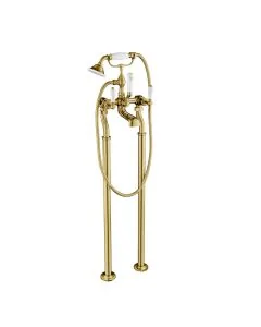 Grosvenor Lever Freestanding Bath Shower Mixer Gold