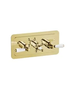 Grosvenor Lever 3 Handle 2 Way Shower Valve Gold