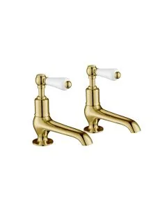Grosvenor Lever Long Nose Basin Taps Gold