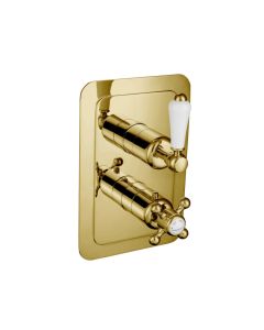 Grosvenor Lever 2 Way Thermostatic Shower Valve Gold