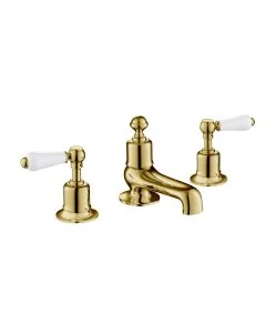 Grosvenor Lever 3 Hole Bath Filler Gold