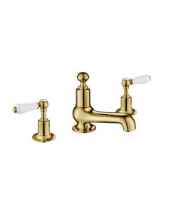 Grosvenor Lever 3-Hole Basin Mixer Gold