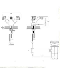 Grosvenor Pinch Bidet Mixer Gold