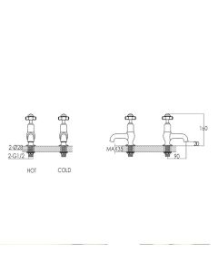 Grosvenor Pinch Cloakroom Basin Taps Gold