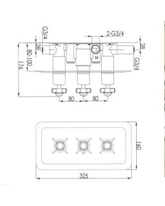 Grosvenor Pinch 3 Handle 2 Way Shower Valve Gold