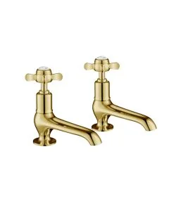 Grosvenor Pinch Long Nose Basin Taps Gold