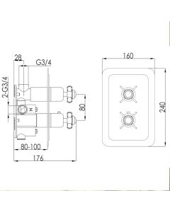 Grosvenor Pinch Thermostatic Shower Valve Gold