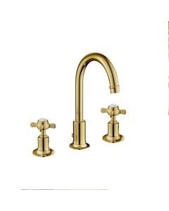 Grosvenor Pinch 3 Hole Basin Mixer Gold
