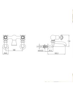 Grosvenor Pinch Wall Bath Filler Gold