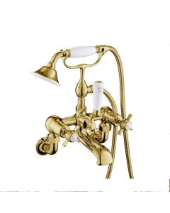 Grosvenor Pinch Wall Bath Shower Mixer Gold
