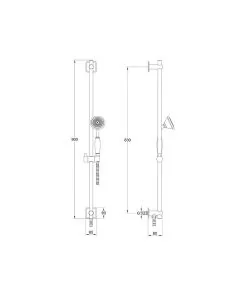 Grosvenor Slide Rail Shower Kit Traditional Handset Gold