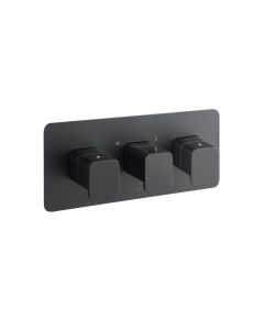 Hix 3 Lever 3 Way Shower Valve Black