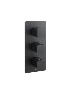 Hix 3 Lever 3 Way Shower Valve Black