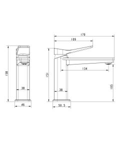 Hix Single Lever Basin Mixer Brass