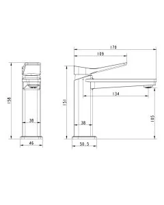 Hix Single Lever Basin Mixer Brass