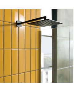 Hix Square 250mm Shower Head Black