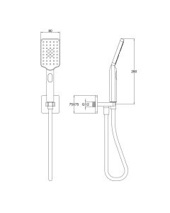 Hix Wall Outlet Handset Hose Kit Brushed Black