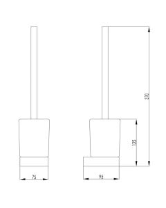 Hix Toilet Brush Holder Brass